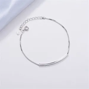 Silver-Plated Curved Bar Bracelet