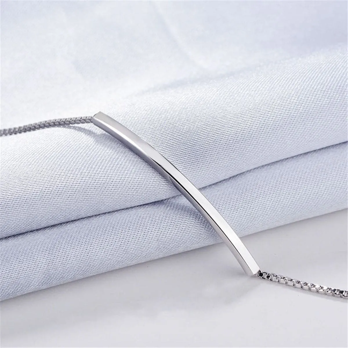 Silver-Plated Curved Bar Bracelet