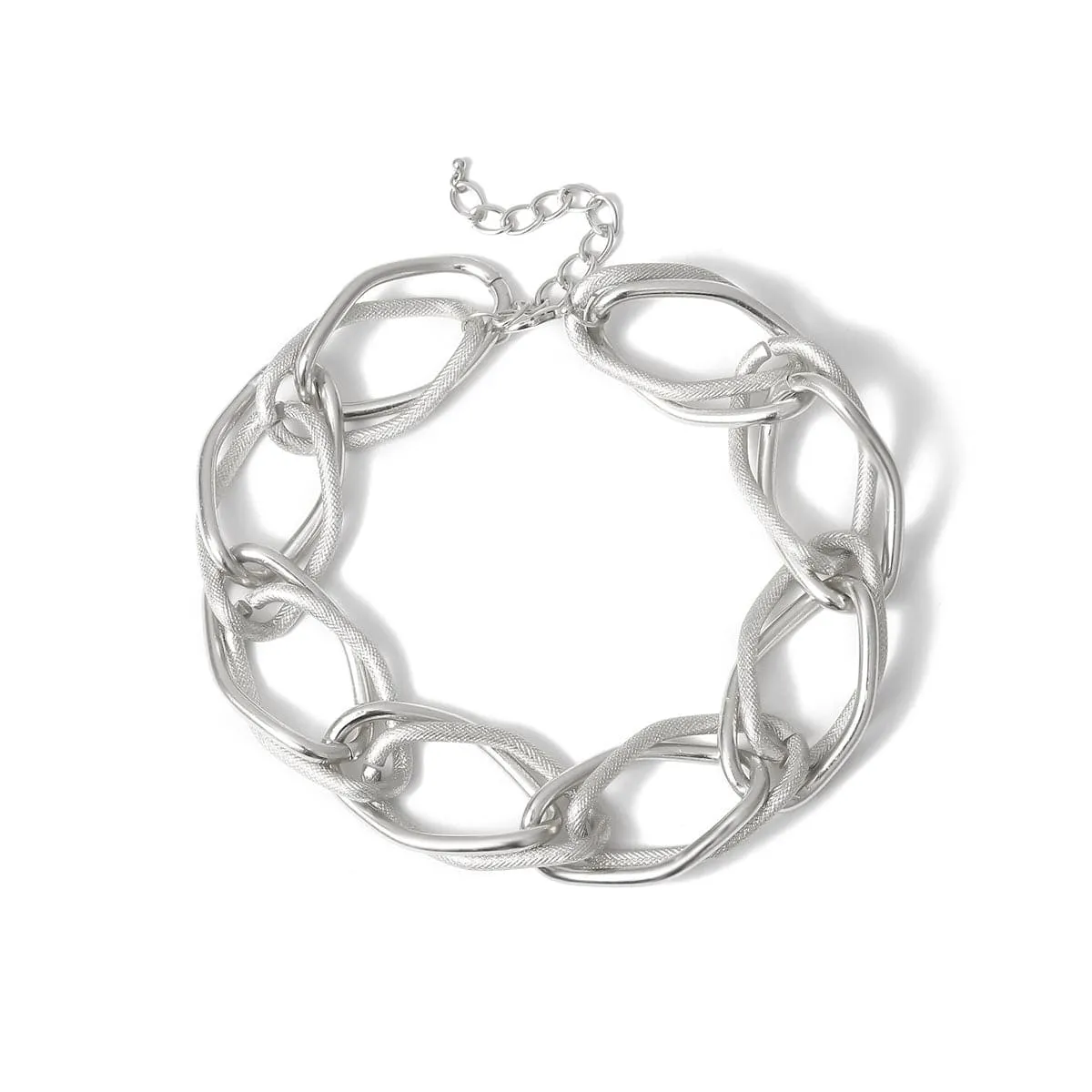 Silver-Plated Cut Figaro Necklace