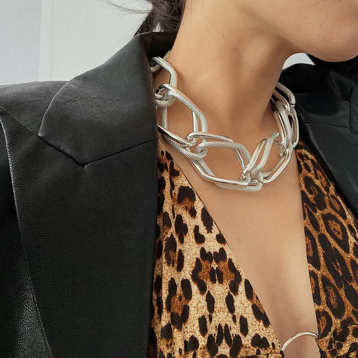 Silver-Plated Cut Figaro Necklace