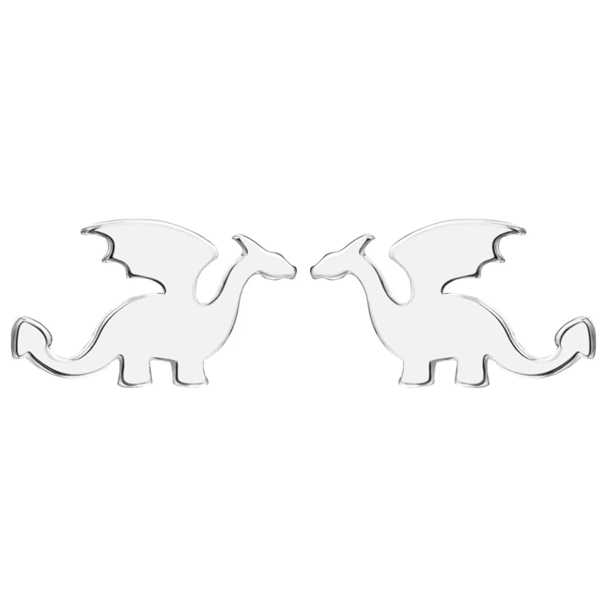 Silver-Plated Dragon Stud Earrings