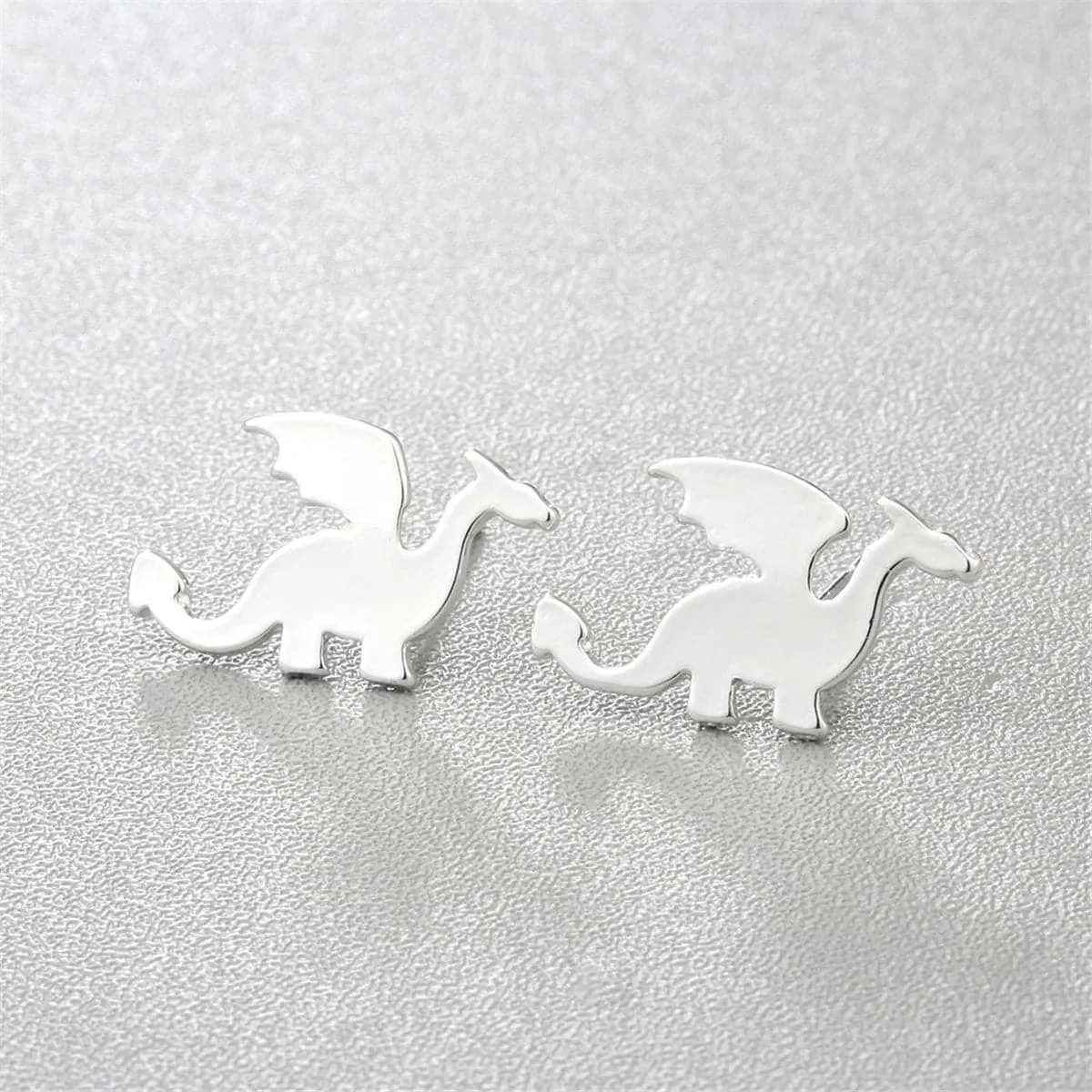 Silver-Plated Dragon Stud Earrings