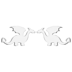 Silver-Plated Dragon Stud Earrings
