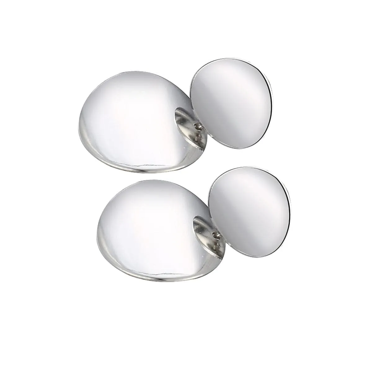 Silver-Plated Dual Circle Drop Earrings