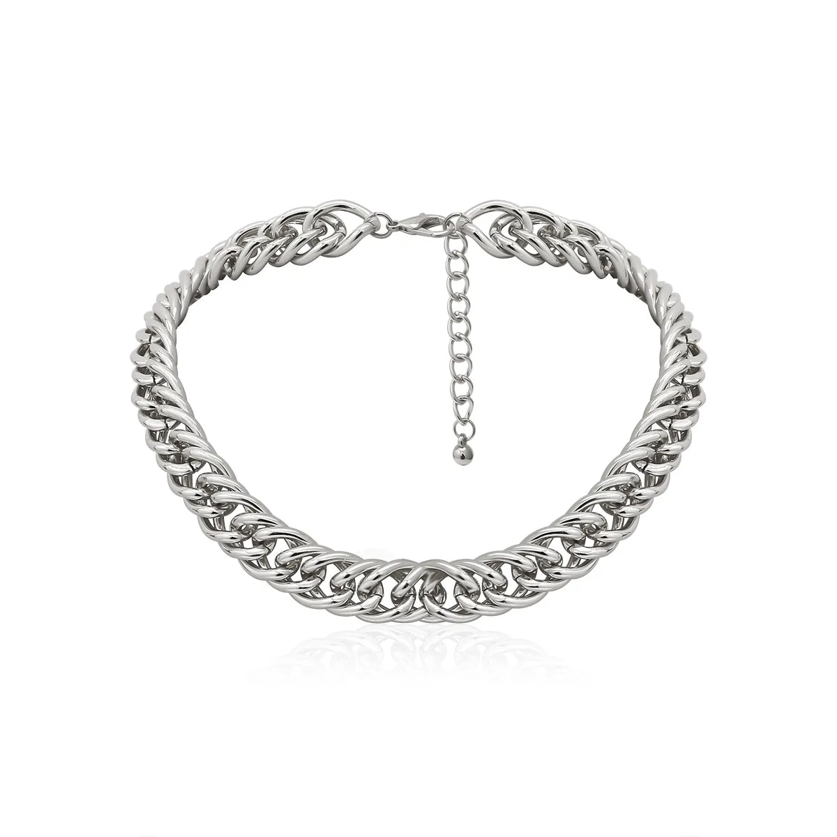 Silver-Plated Figaro Necklace & Bracelet