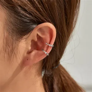 Silver-Plated Gear Ear Cuffs