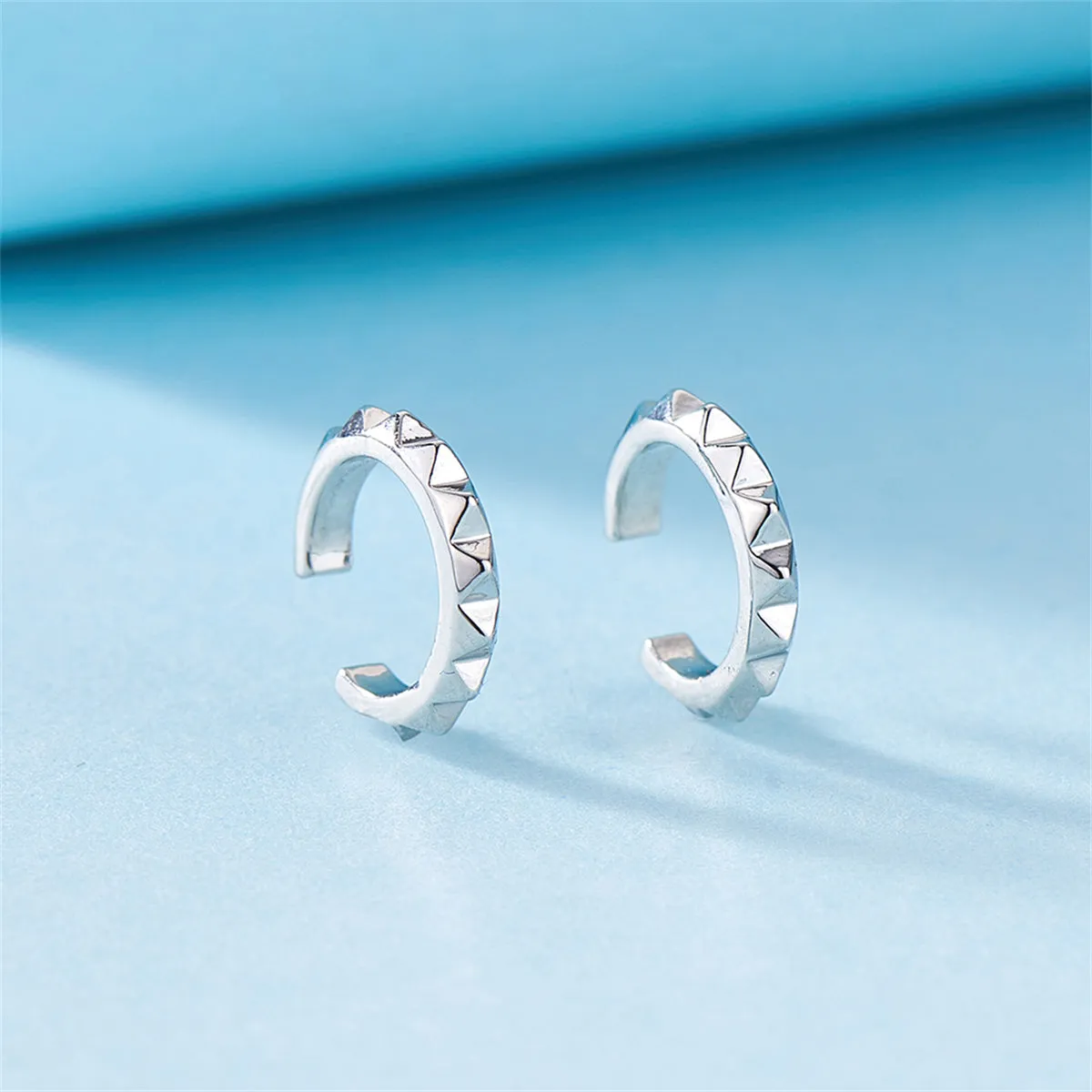 Silver-Plated Gear Ear Cuffs