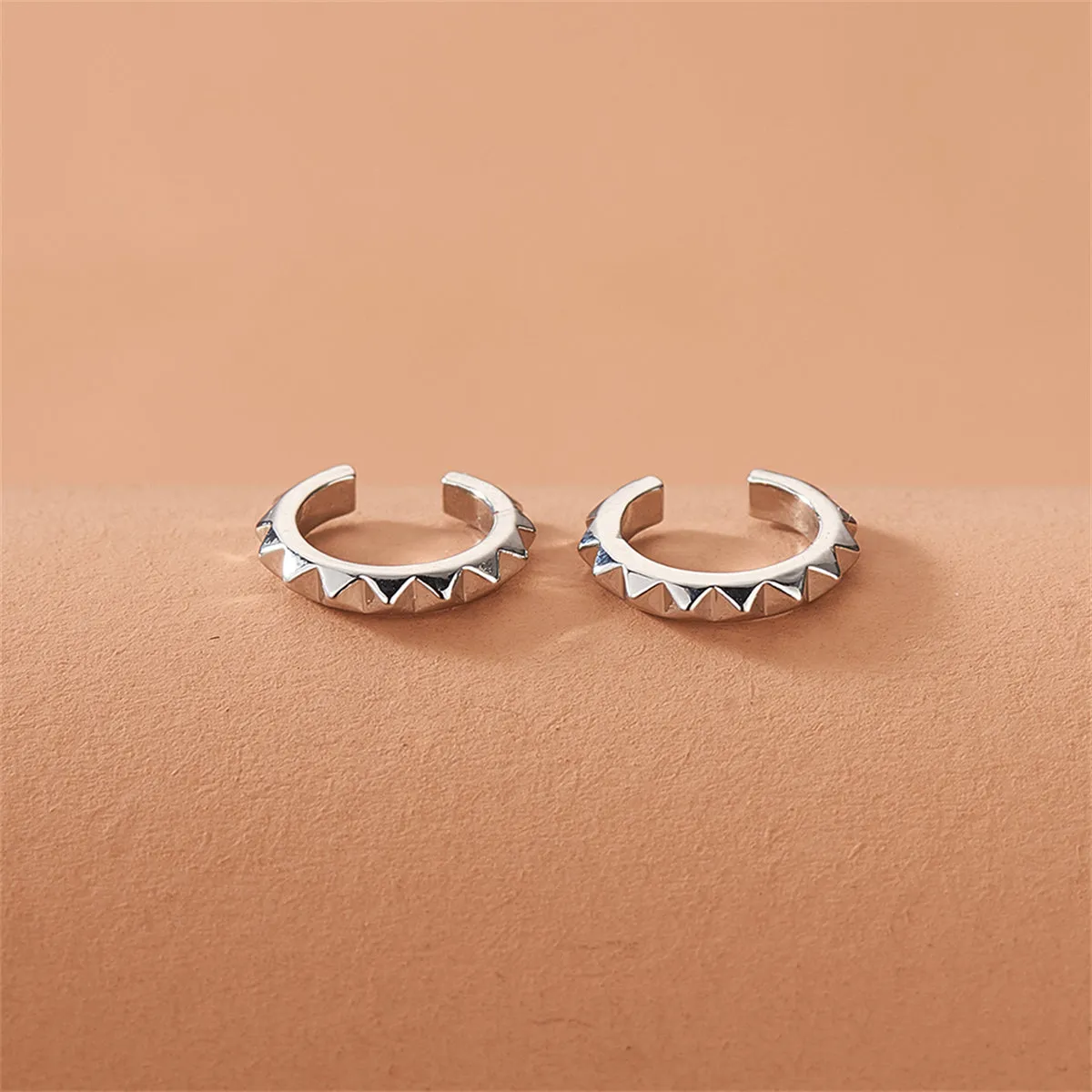 Silver-Plated Gear Ear Cuffs