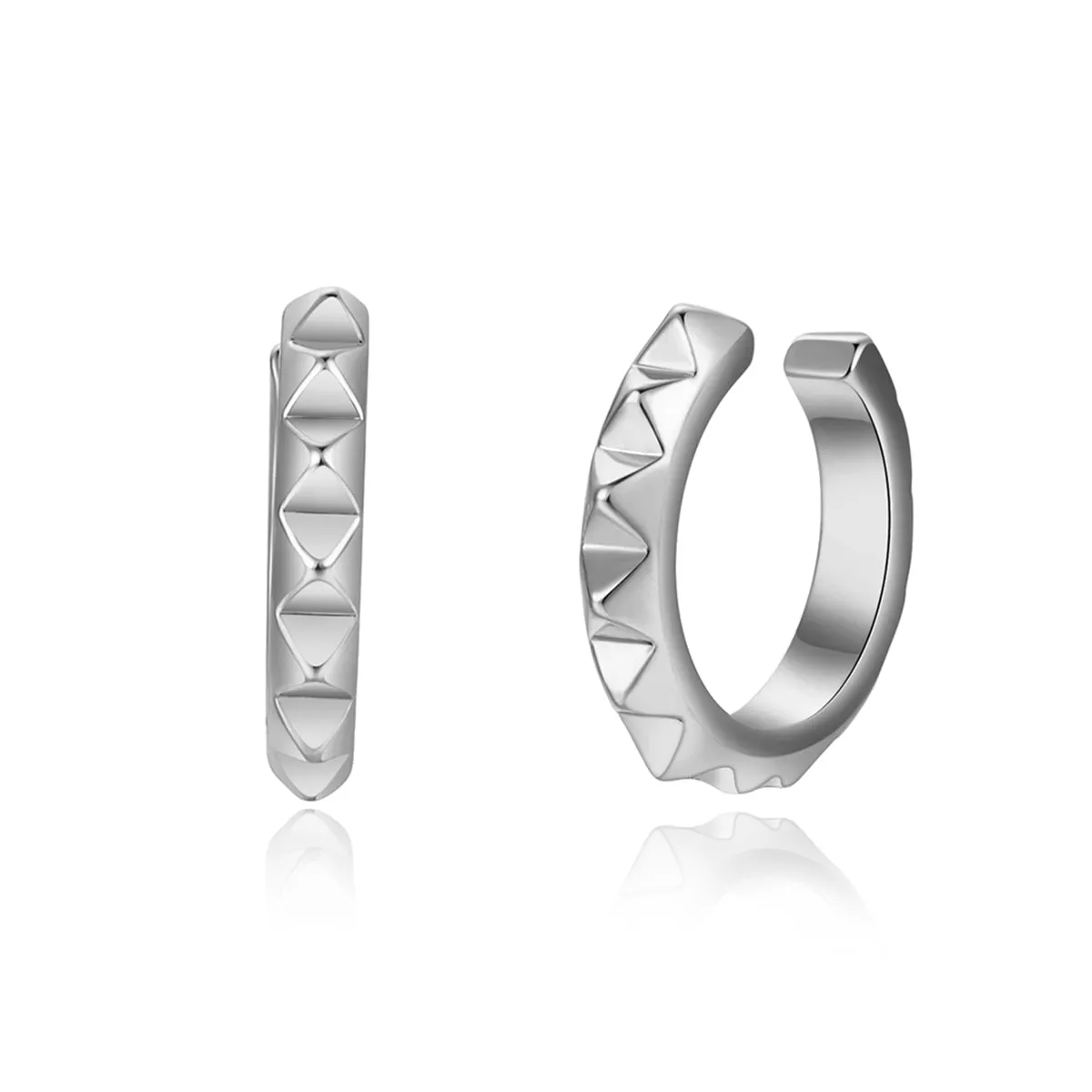 Silver-Plated Gear Ear Cuffs