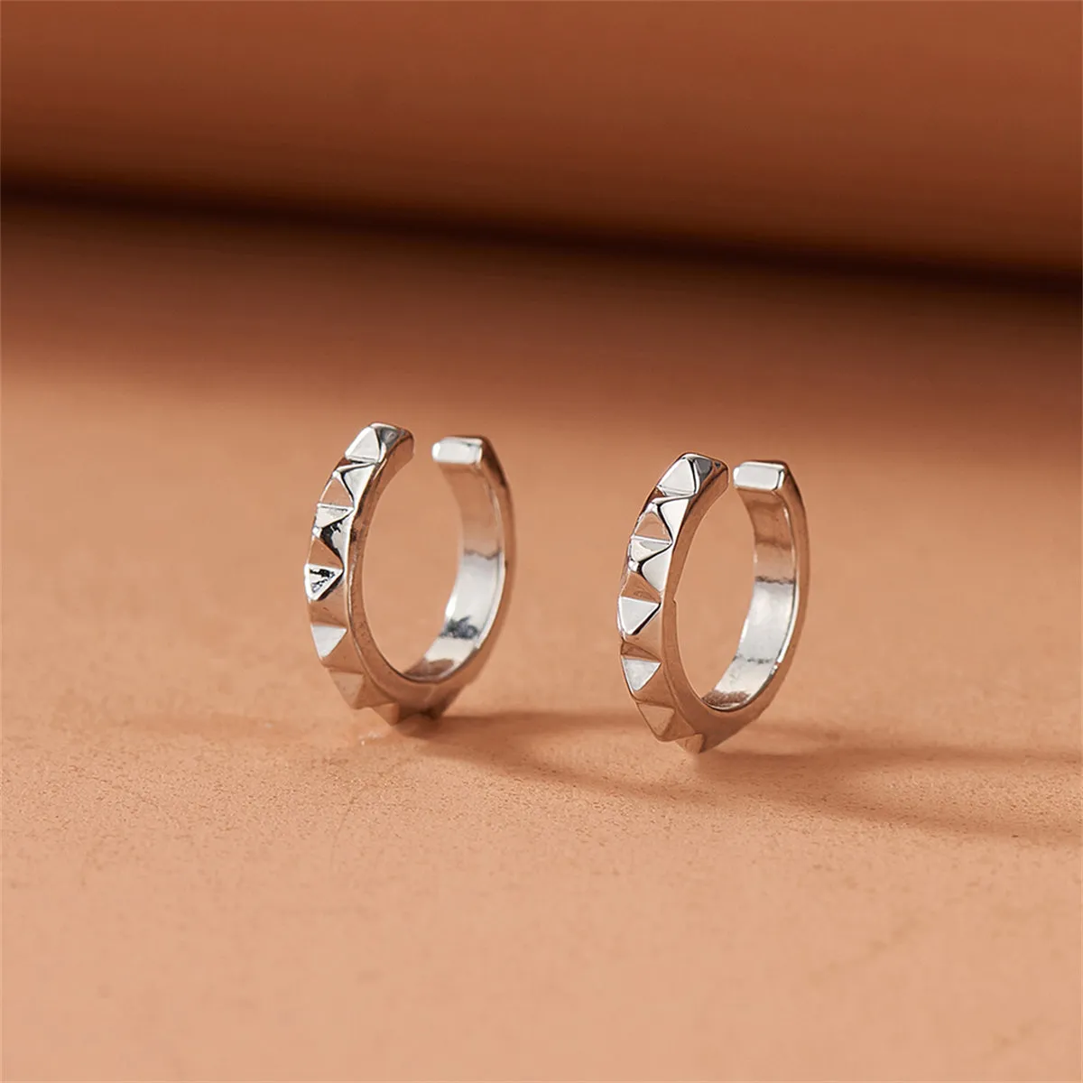 Silver-Plated Gear Ear Cuffs