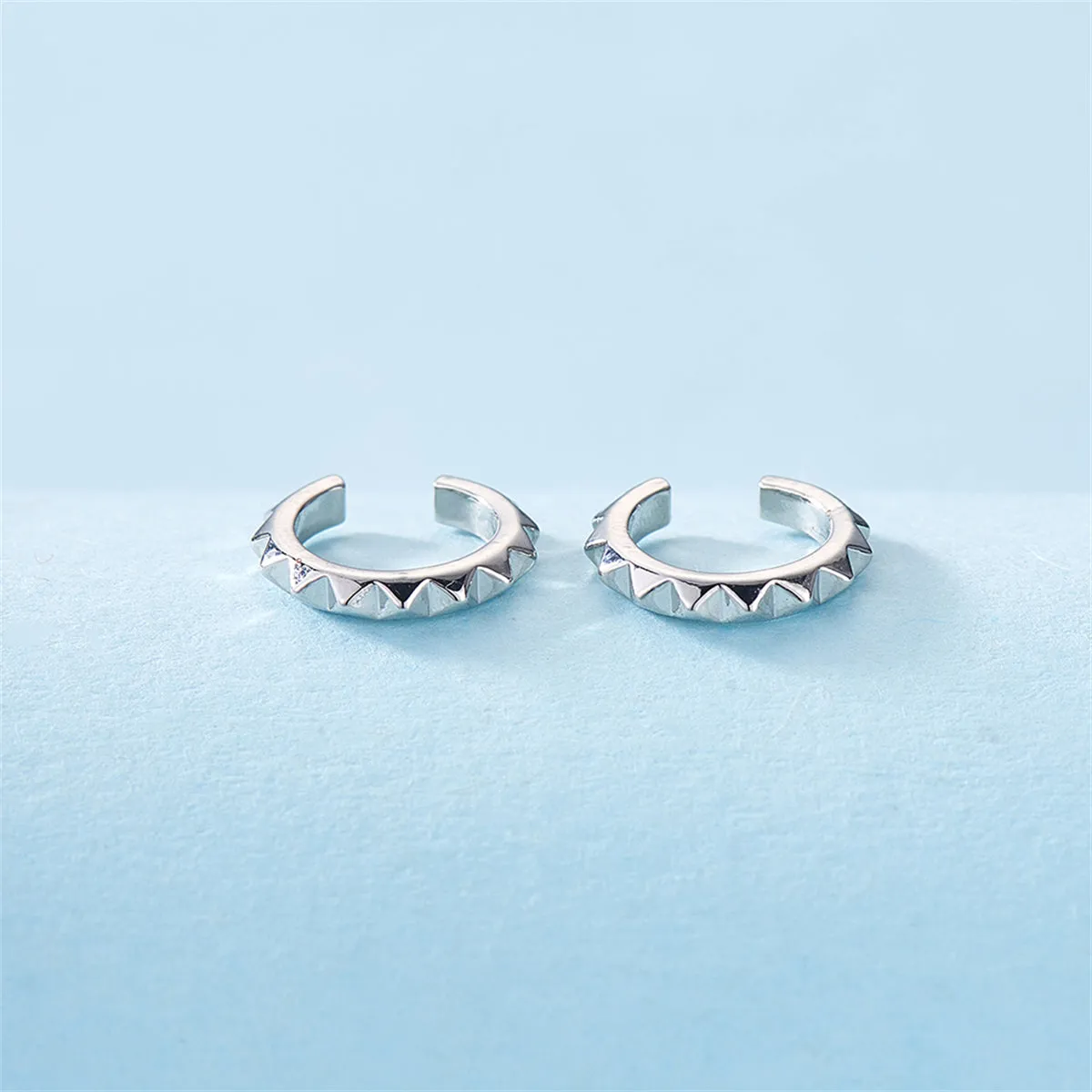 Silver-Plated Gear Ear Cuffs