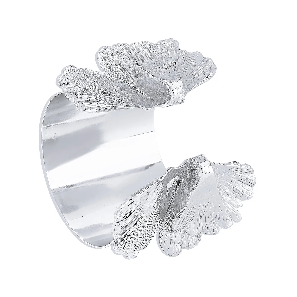 Silver-Plated Ginkgo Leaves Cuff