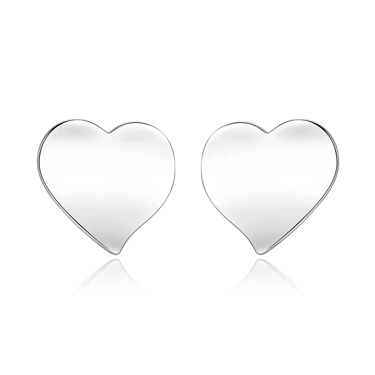 Silver-Plated Heart Huggie Earrings