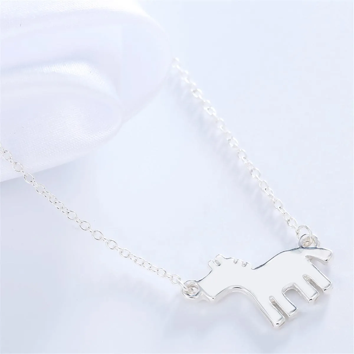 Silver-Plated Horse Pendant Necklace