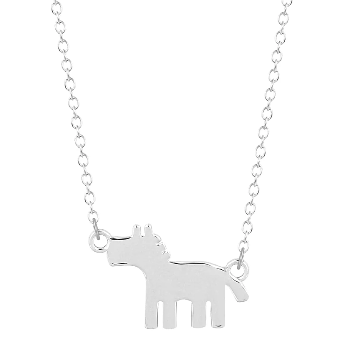 Silver-Plated Horse Pendant Necklace