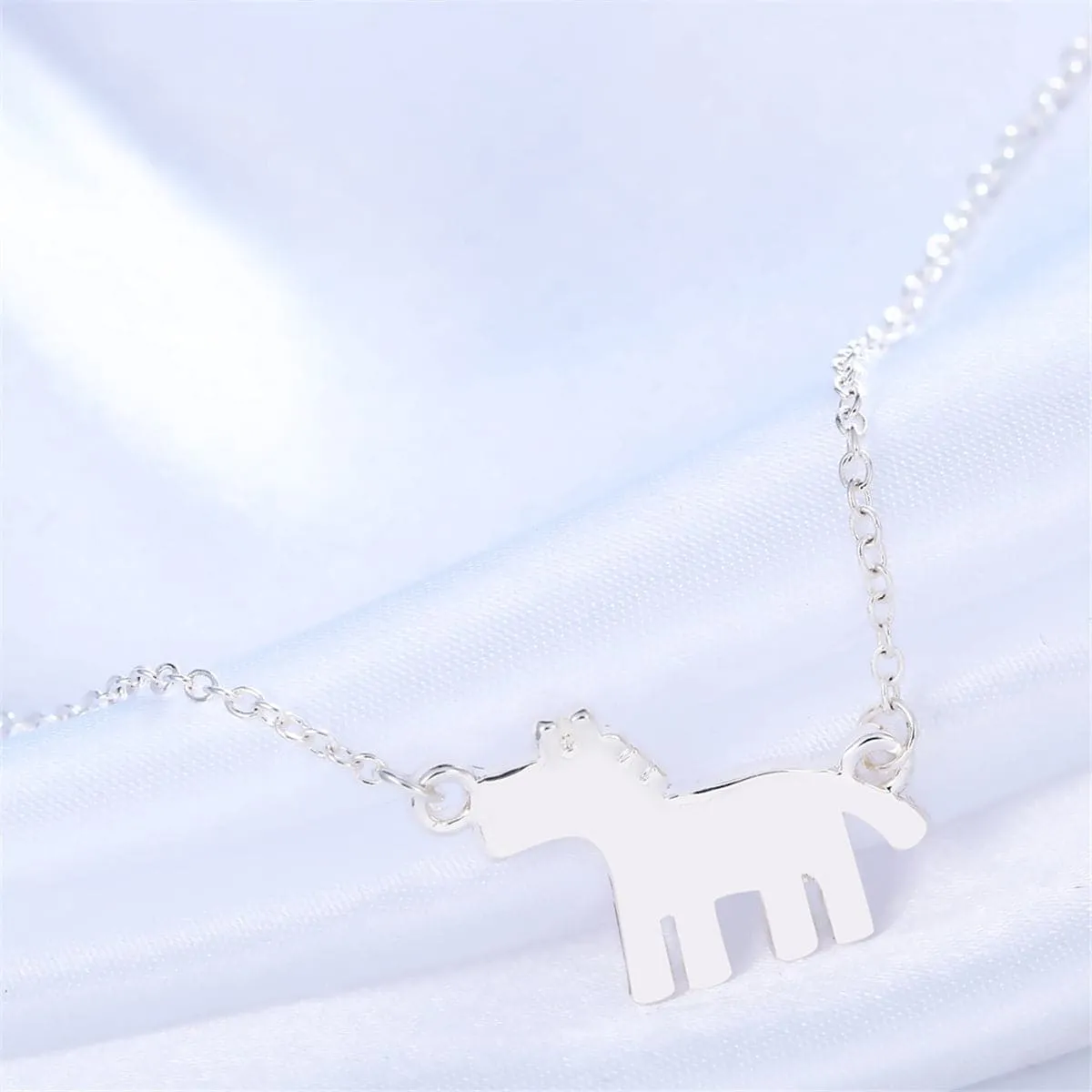 Silver-Plated Horse Pendant Necklace