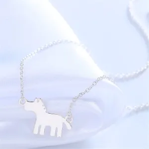 Silver-Plated Horse Pendant Necklace