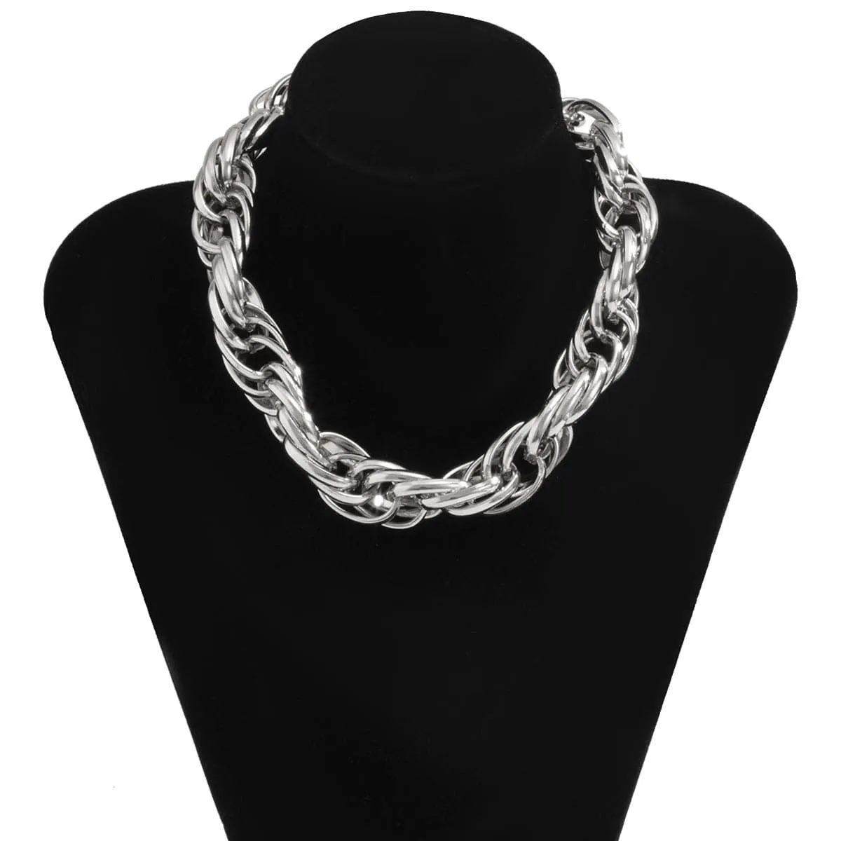 Silver-Plated Intertwined Choker Necklace