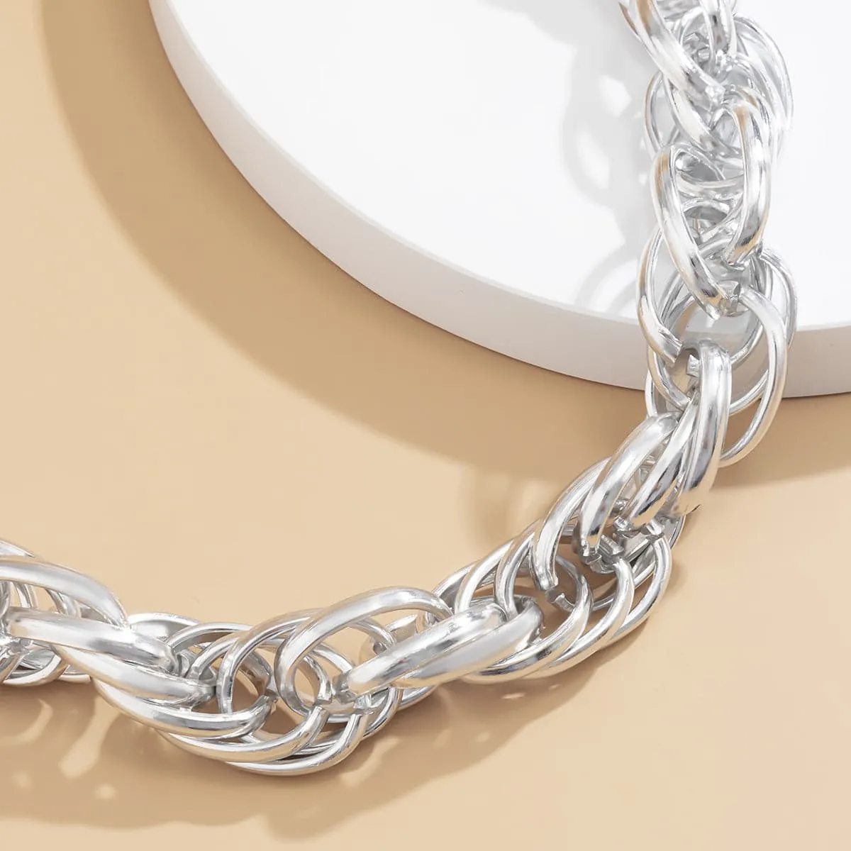 Silver-Plated Intertwined Choker Necklace