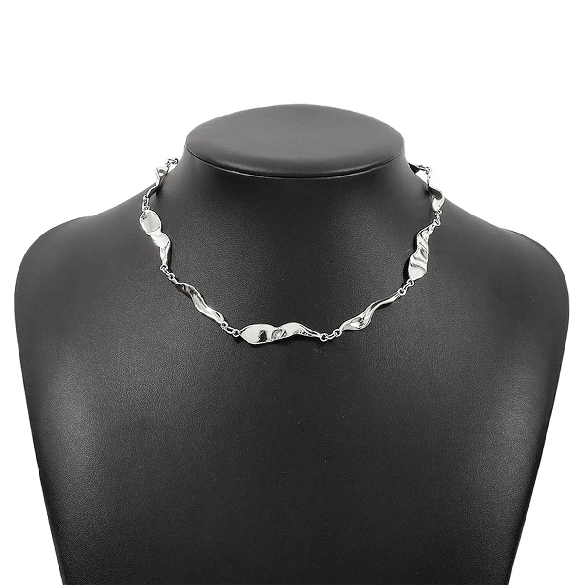 Silver-Plated Irregular Station Necklace