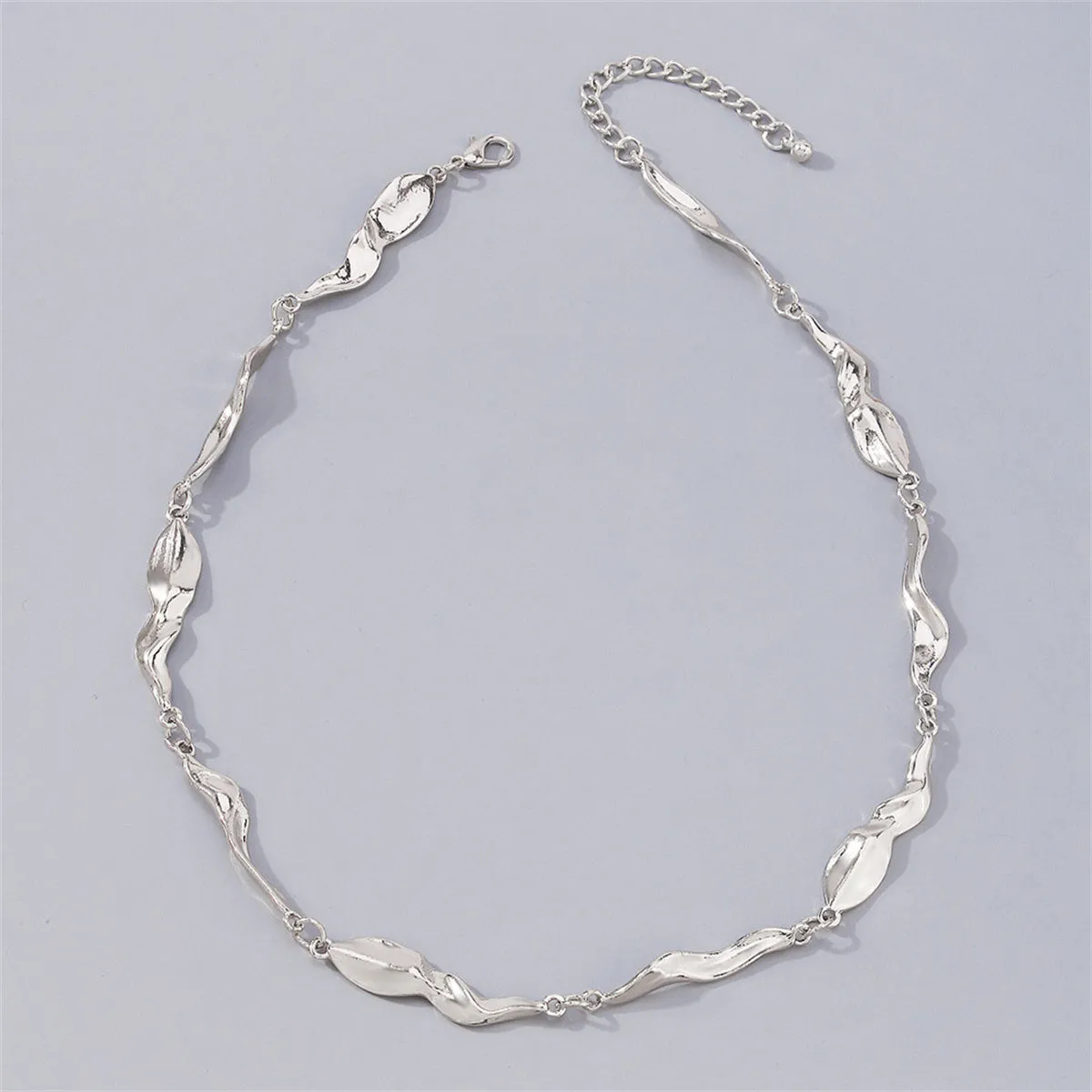 Silver-Plated Irregular Station Necklace