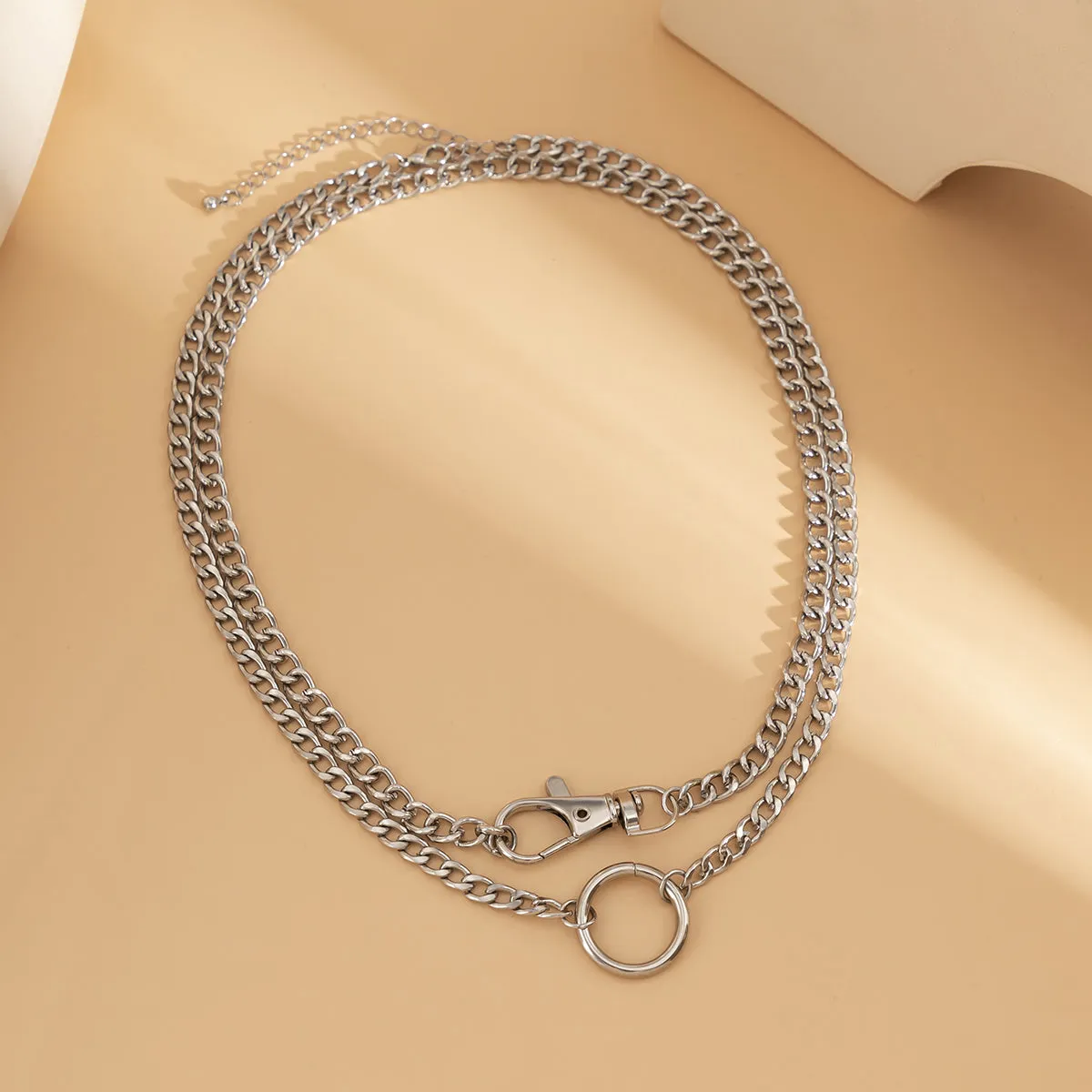 Silver-Plated Lobster Claw Necklace - Set Of Two