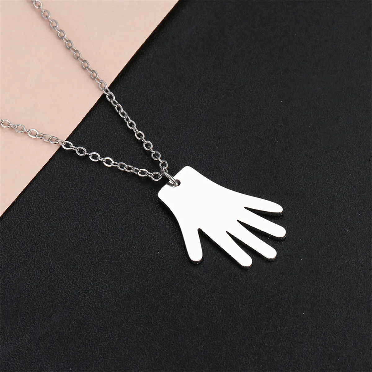 Silver-Plated Medical Gloves Pendant Necklace