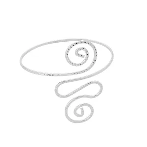 Silver-Plated Open-Swirl Arm Cuff