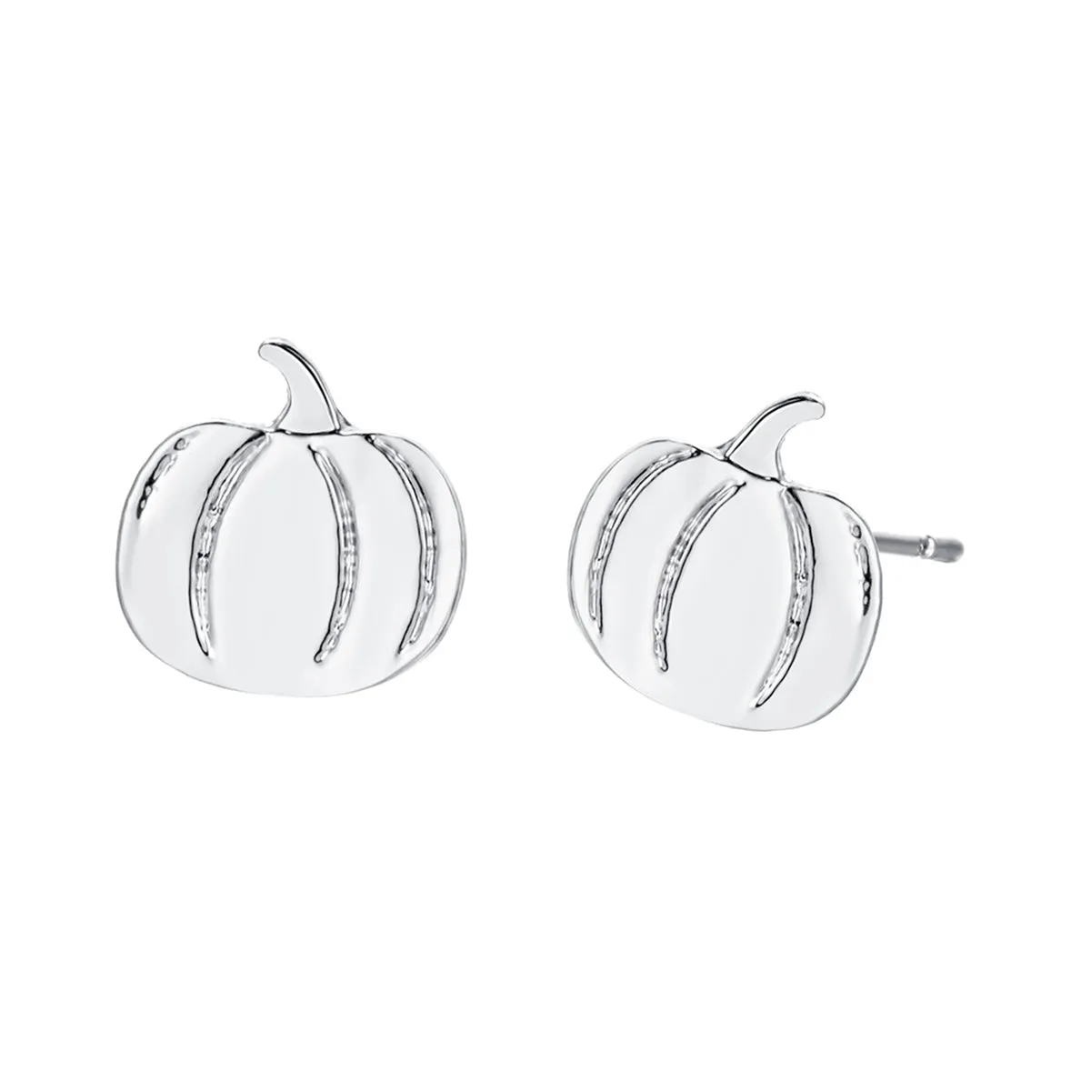 Silver-Plated Pumpkin Stud Earrings
