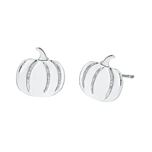 Silver-Plated Pumpkin Stud Earrings