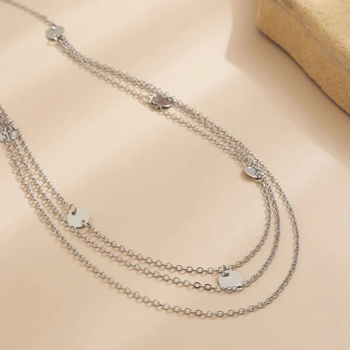 Silver-Plated Sequin Layered Waist Chain