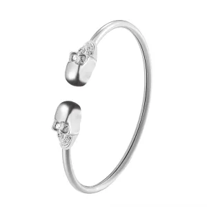 Silver-Plated Skull Cuff