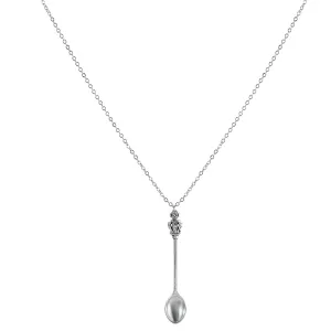 Silver-Plated Spoon Pendant Necklace
