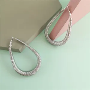 Silver-Plated Spring Teardrop Earrings