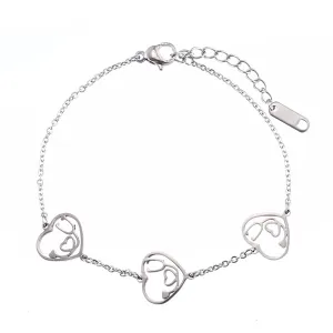Silver-Plated Stethoscope Heart Charm Bracelet