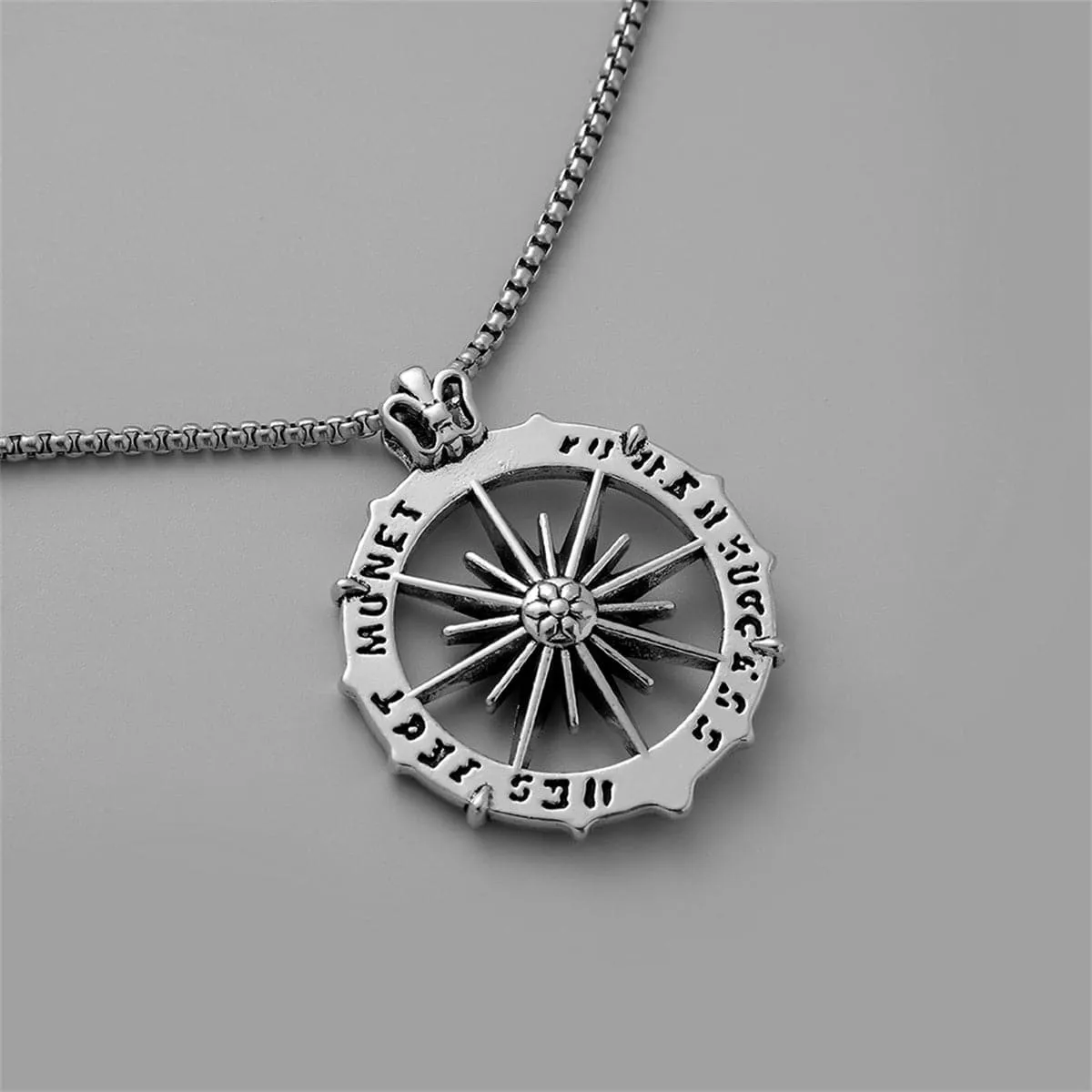 Silver-Plated Sun Pendant Necklace