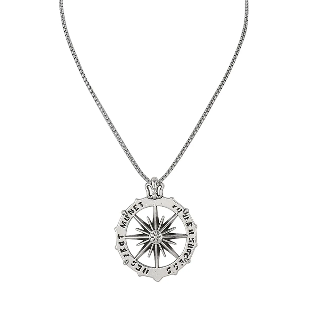 Silver-Plated Sun Pendant Necklace