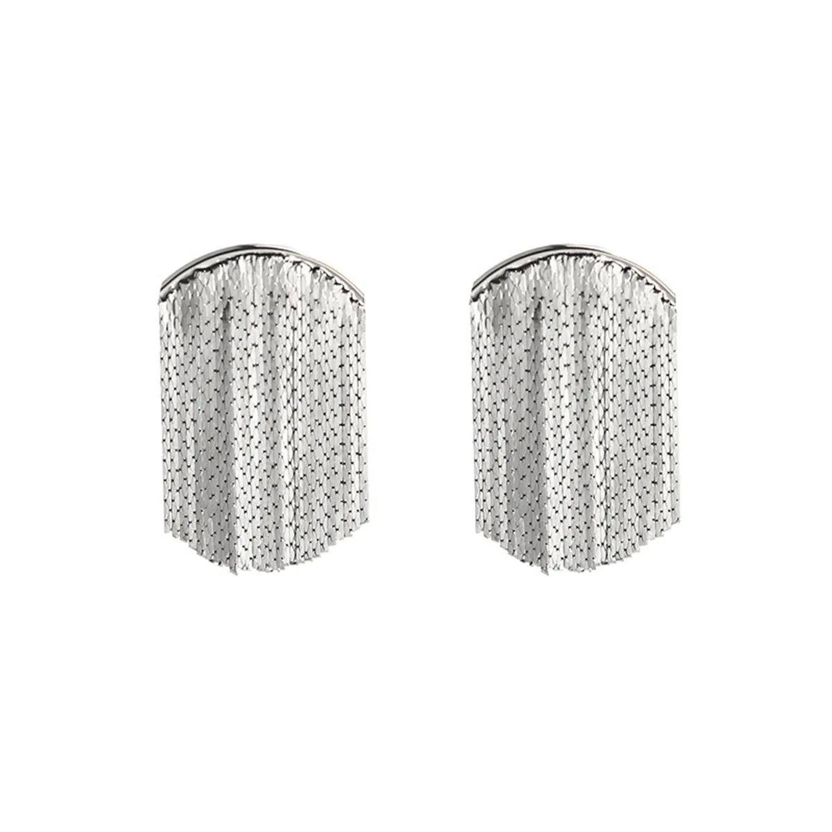 Silver-Plated Tassel Drop Earrings