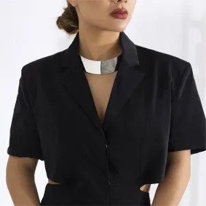 Silver-Plated Thick Choker Necklace