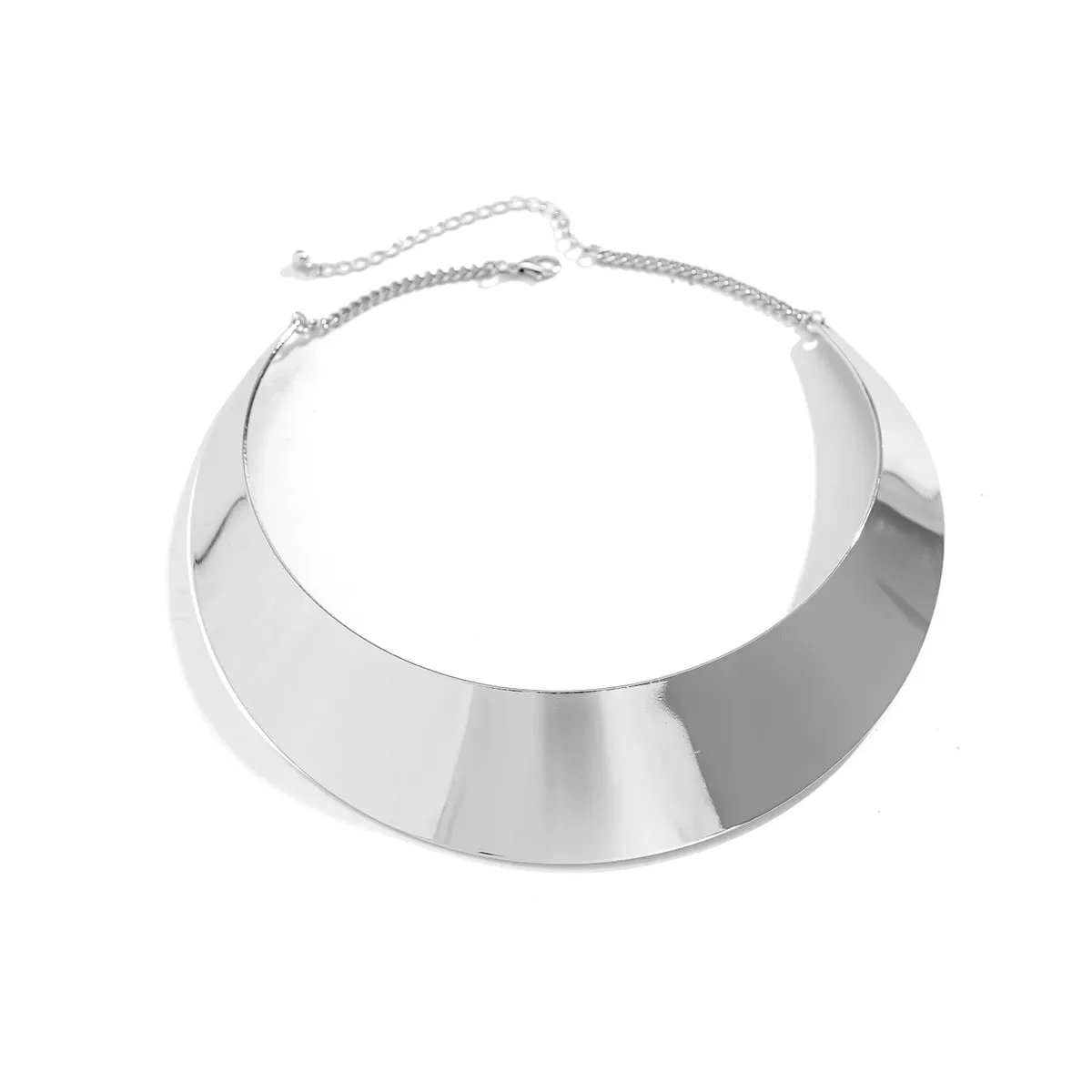 Silver-Plated Thick Choker Necklace