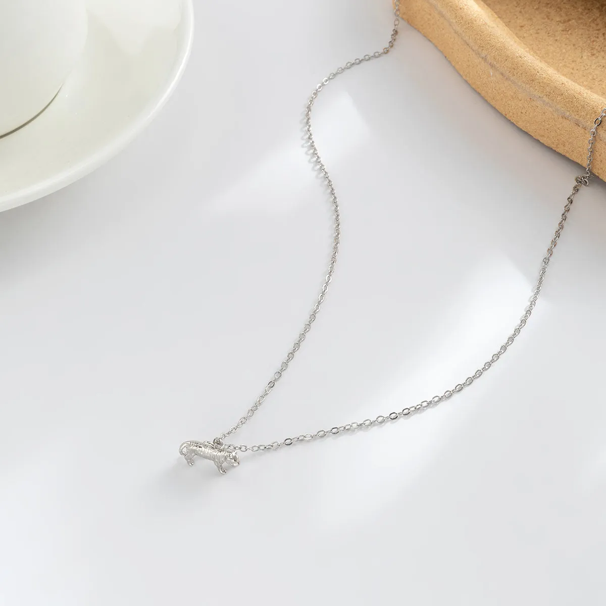 Silver-Plated Tiger Charm Waist Chain