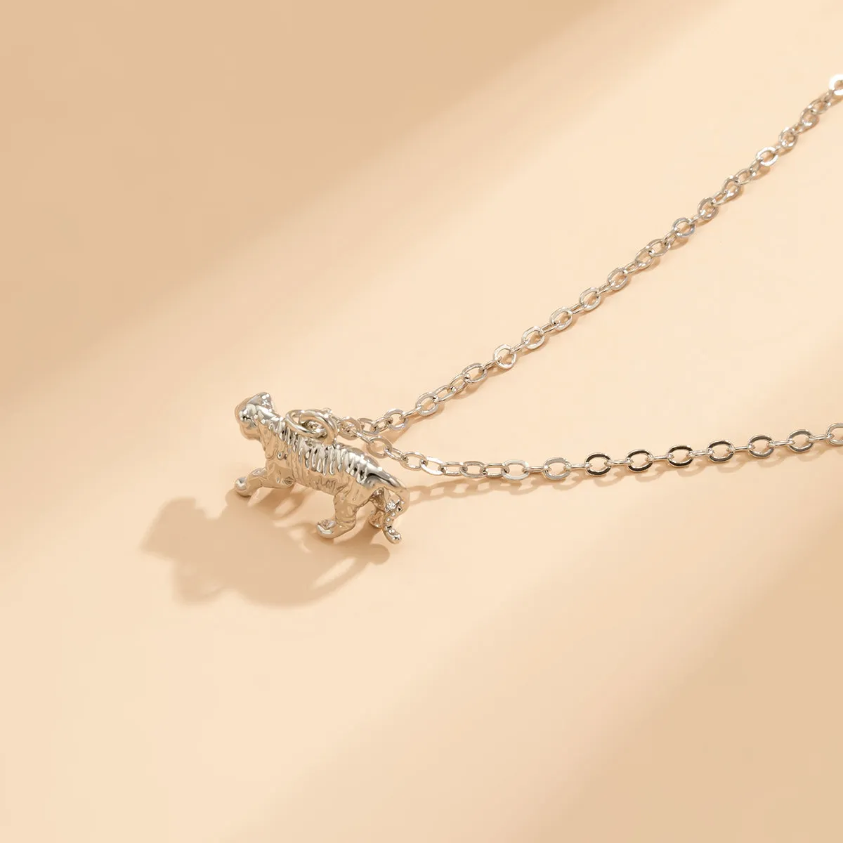 Silver-Plated Tiger Charm Waist Chain