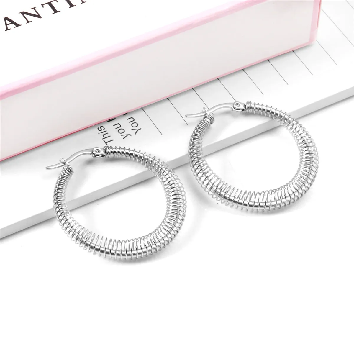 Silver-Plated Twine Hoop Earrings