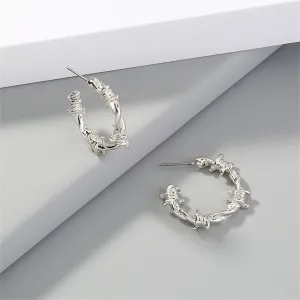 Silver-Plated Twine Hoop Earrings