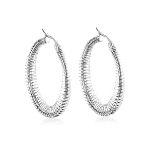 Silver-Plated Twine Hoop Earrings