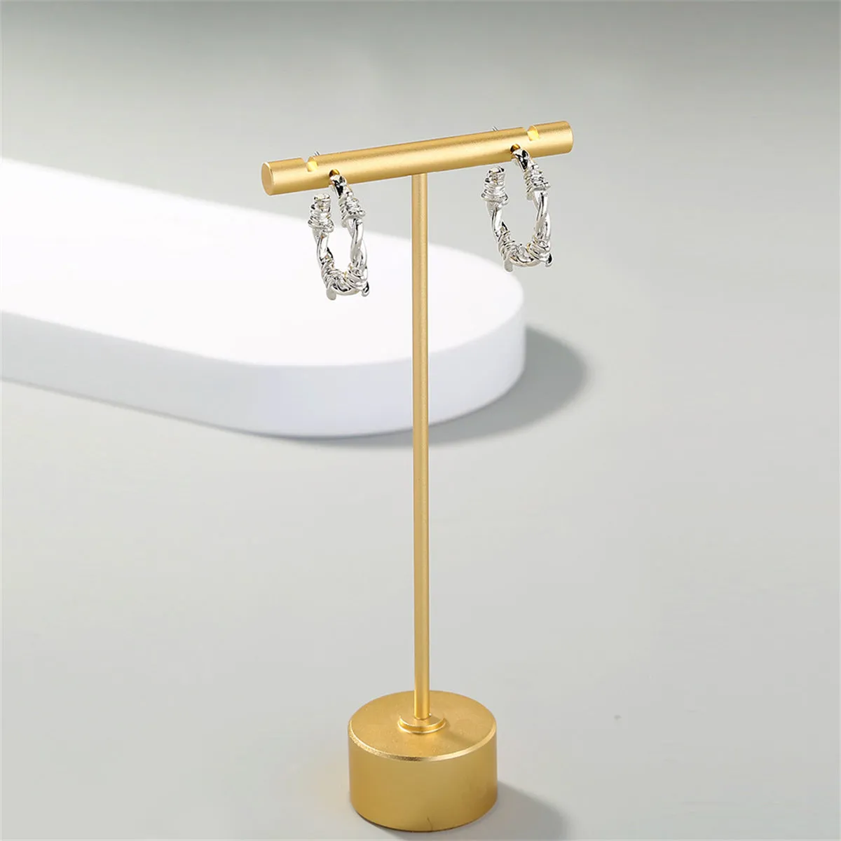 Silver-Plated Twine Hoop Earrings