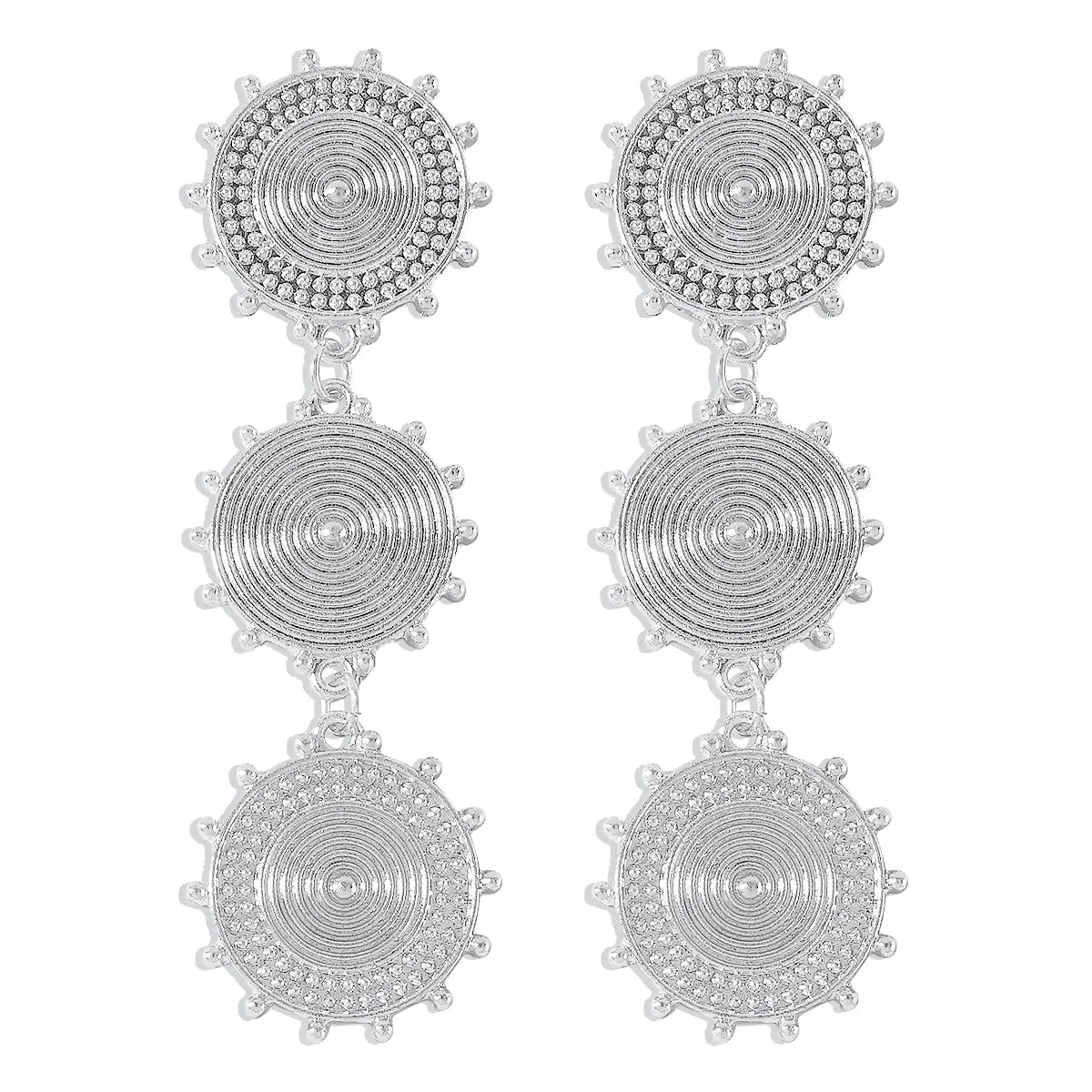 Silver-Plated Vortex Drop Earrings