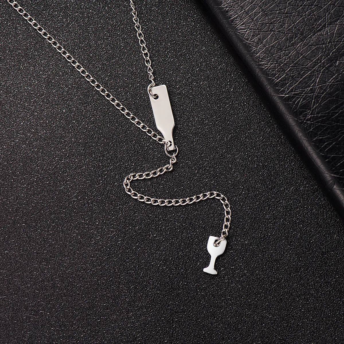 Silver-Plated Wine Lariat Necklace