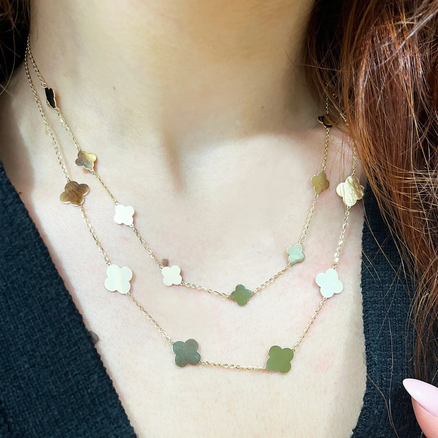 Small Gold Clover Necklace