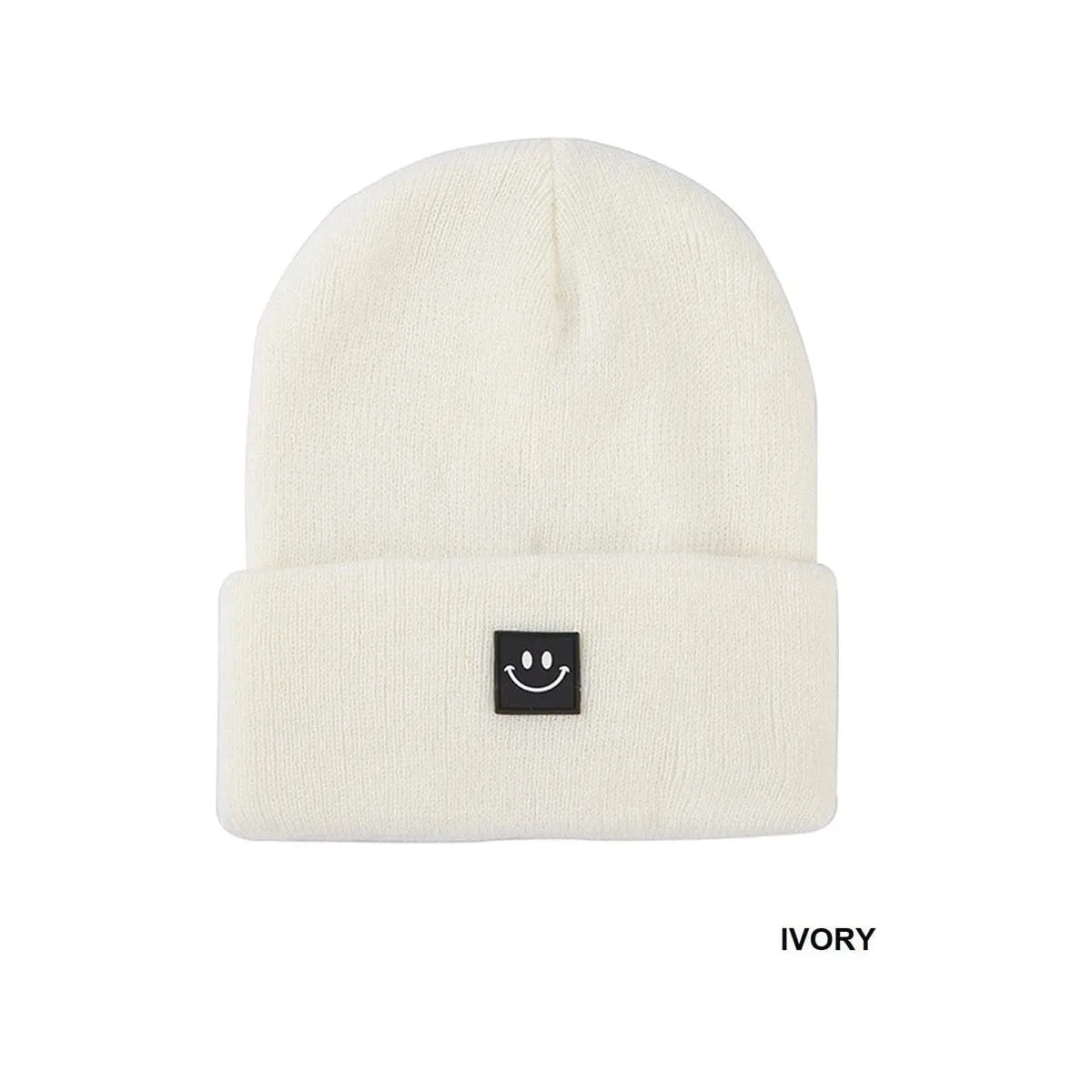 Smiley Face Patch Beanie